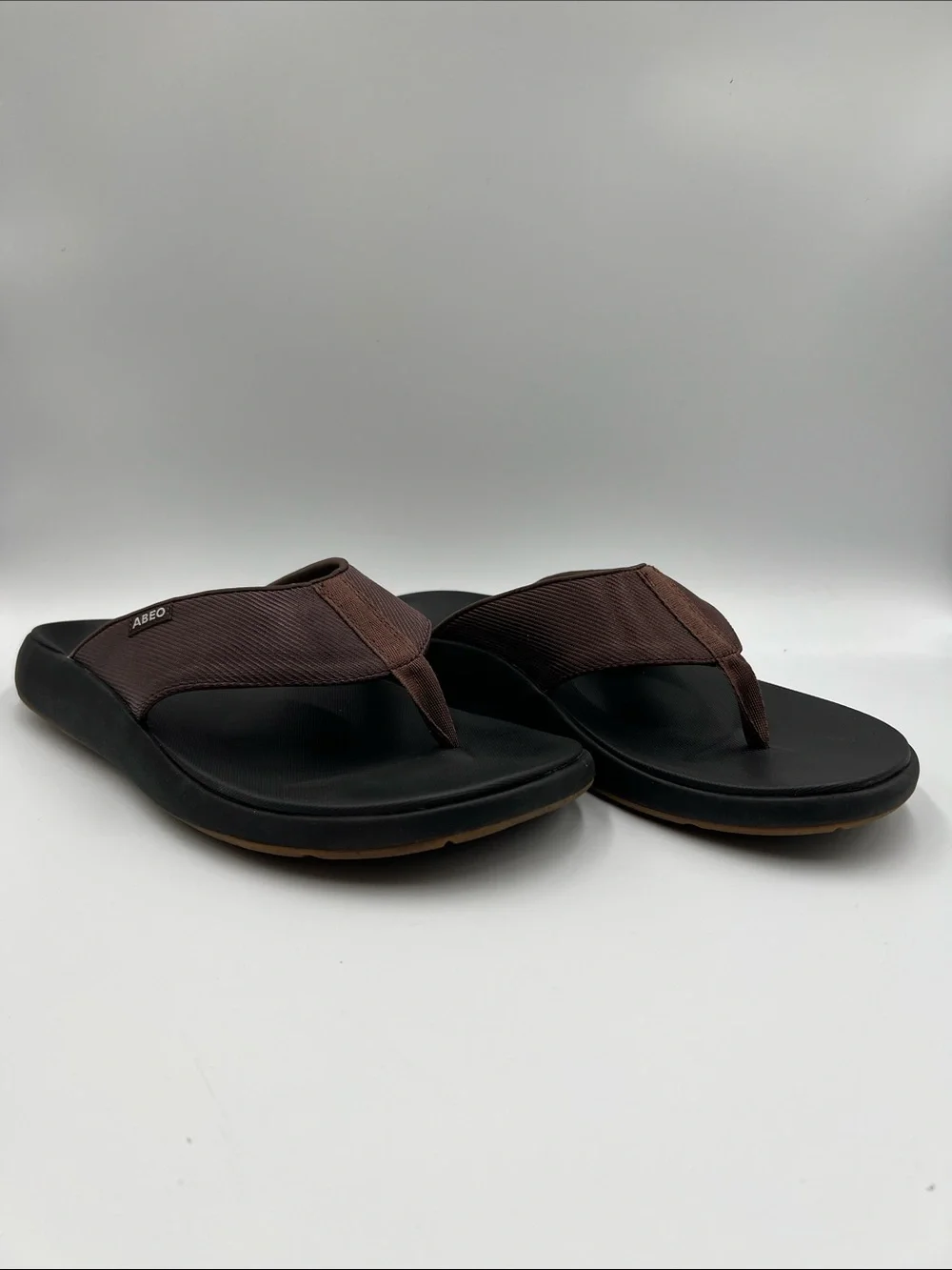 ABEO Alpha thong flipflop sandals shoe thong brown comfort footbed men 10